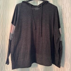 Gray Hoodie with Pink and White Accents- Size 1X